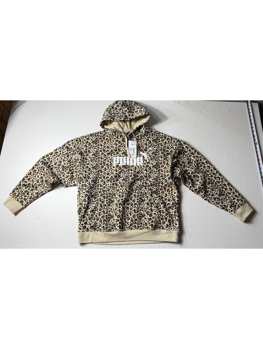 Puma ESS Graphic Animal Fleece Hoodie in Toasted Almond